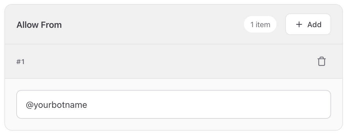 Permita que seu bot receba mensagens do seu ID do Telegram.