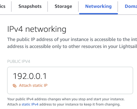 Anexe um endereço IP estático no console do Lightsail