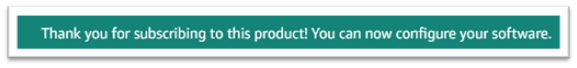 Mensagem de agradecimento da assinatura.