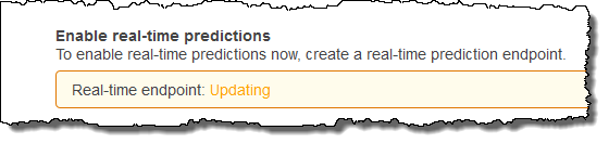 Real-time endpoint status shown as "Updating" in a user interface element.