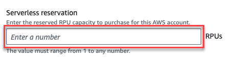 Input field for entering reserved RPU capacity, with a range from 1 to any number.