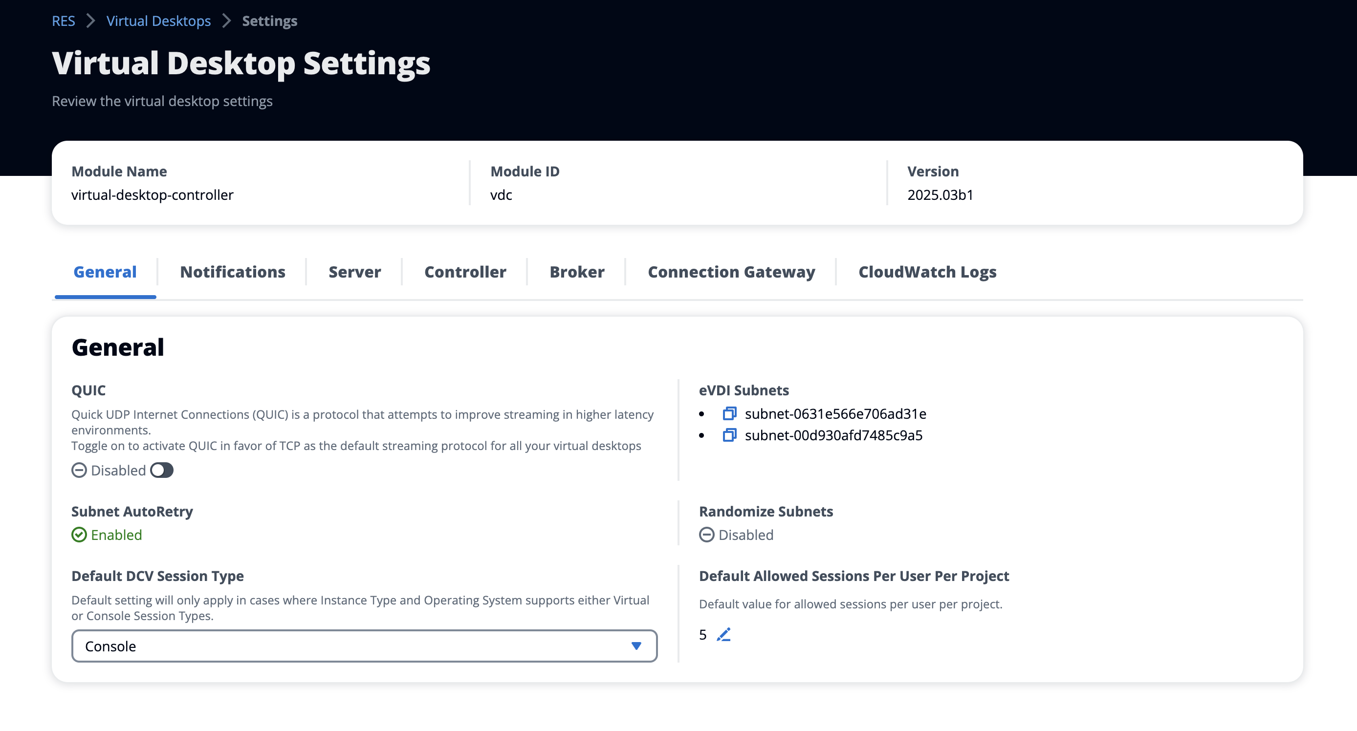 Configurações da área de trabalho