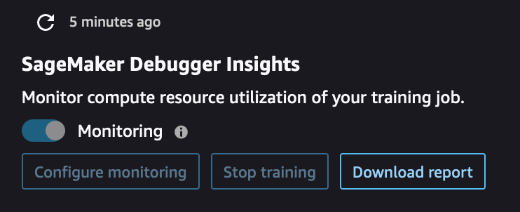 SageMaker Controladores de painel do Debugger Insights