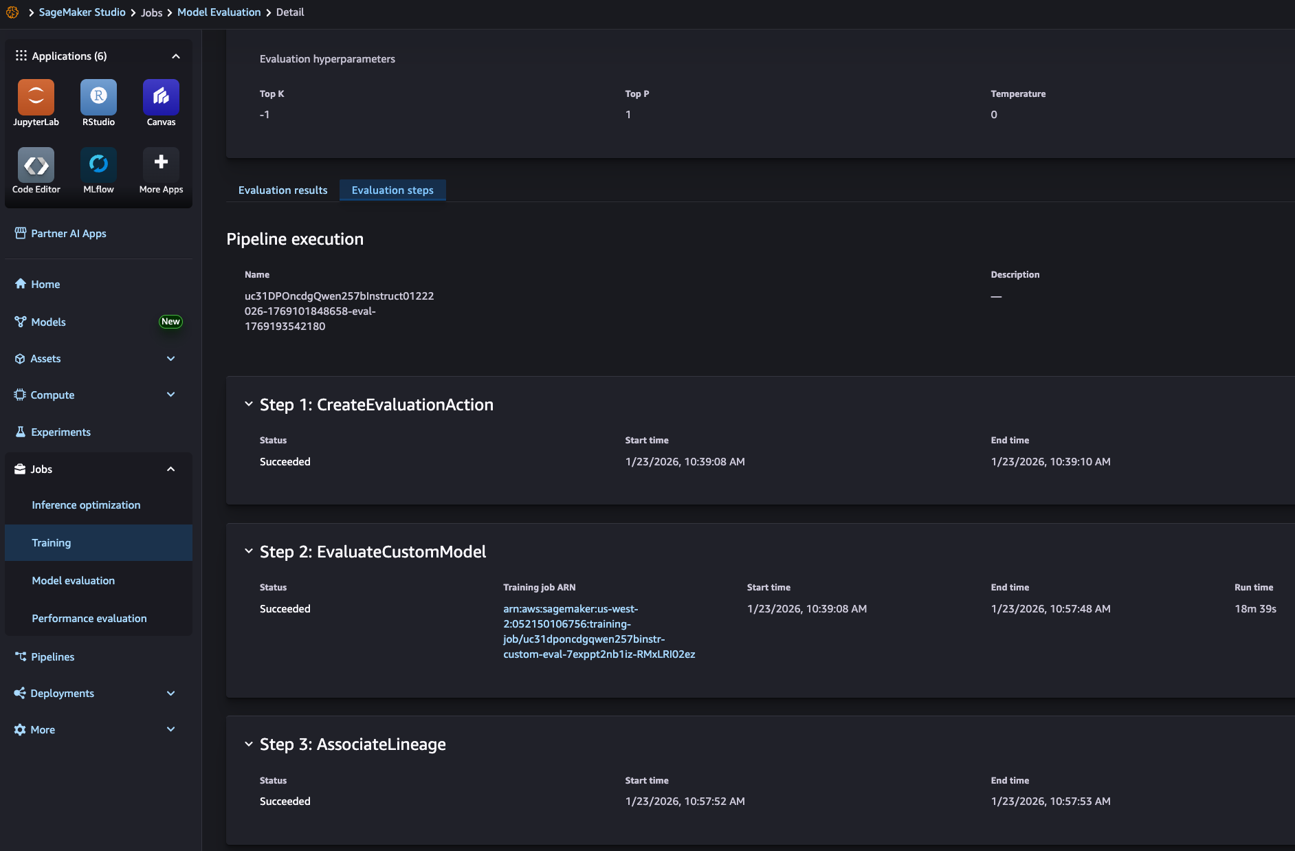 Seu progresso no trabalho de avaliação