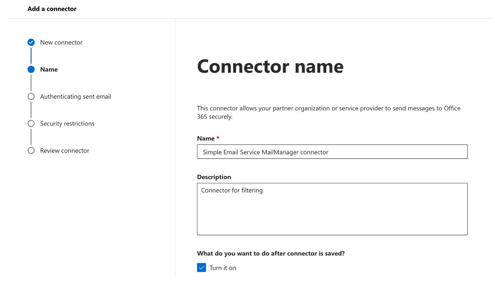Adicionar um conector.