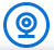 Webcam icon with circular target symbol in the center, representing video capture.