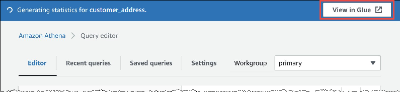 “生成统计数据”通知横幅。