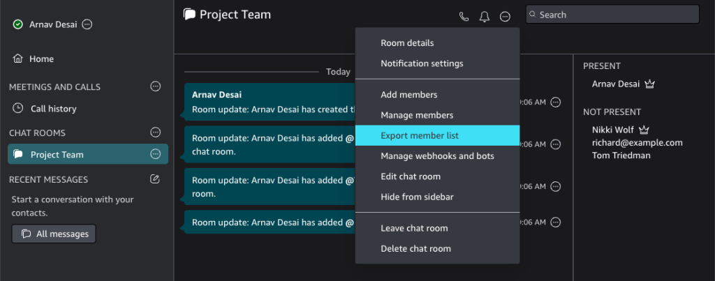 文件名示例：Amazon_Chime_Arnav Desai_Project_Team_room_member_list.csv