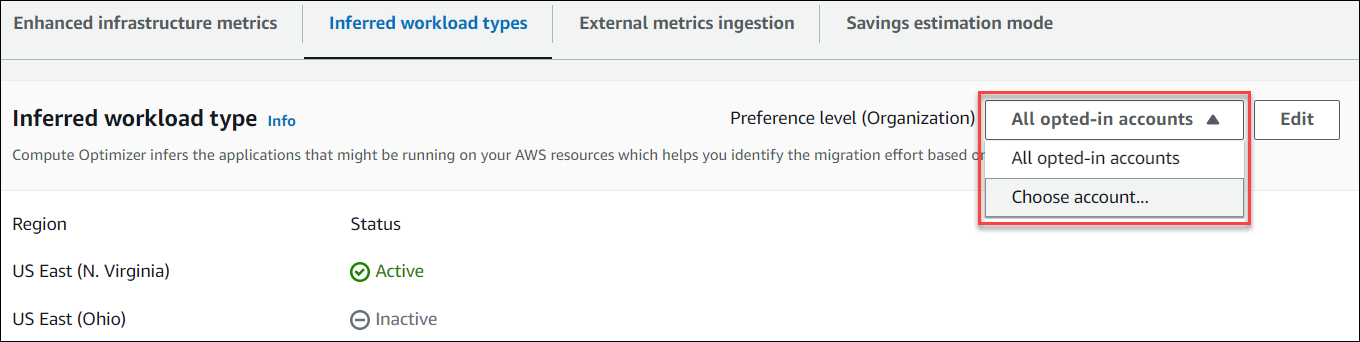 账户级别首选项