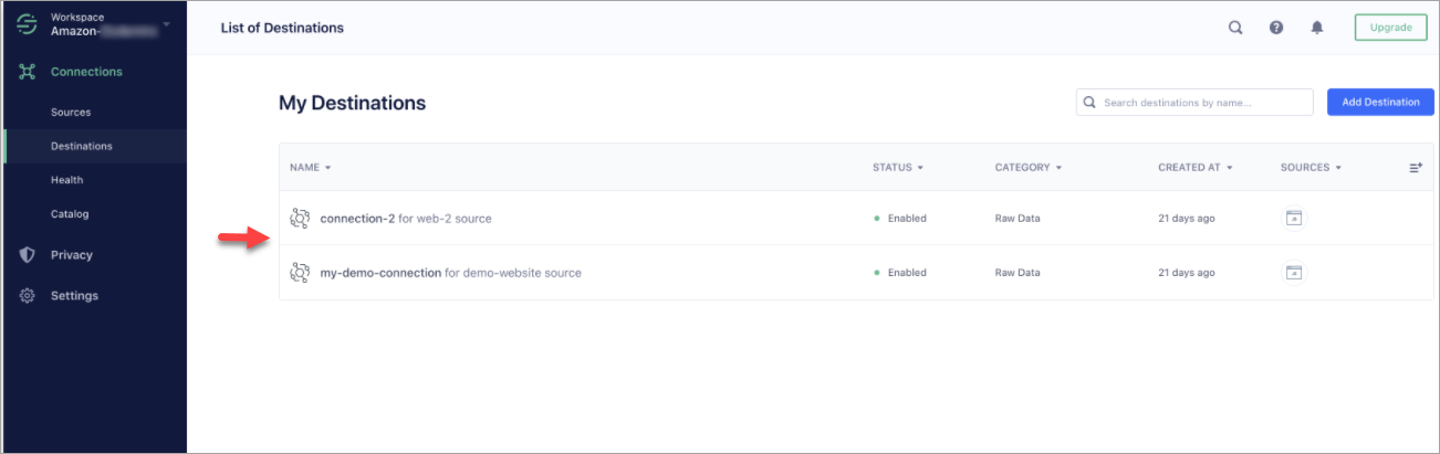 “目标列表”页面。
