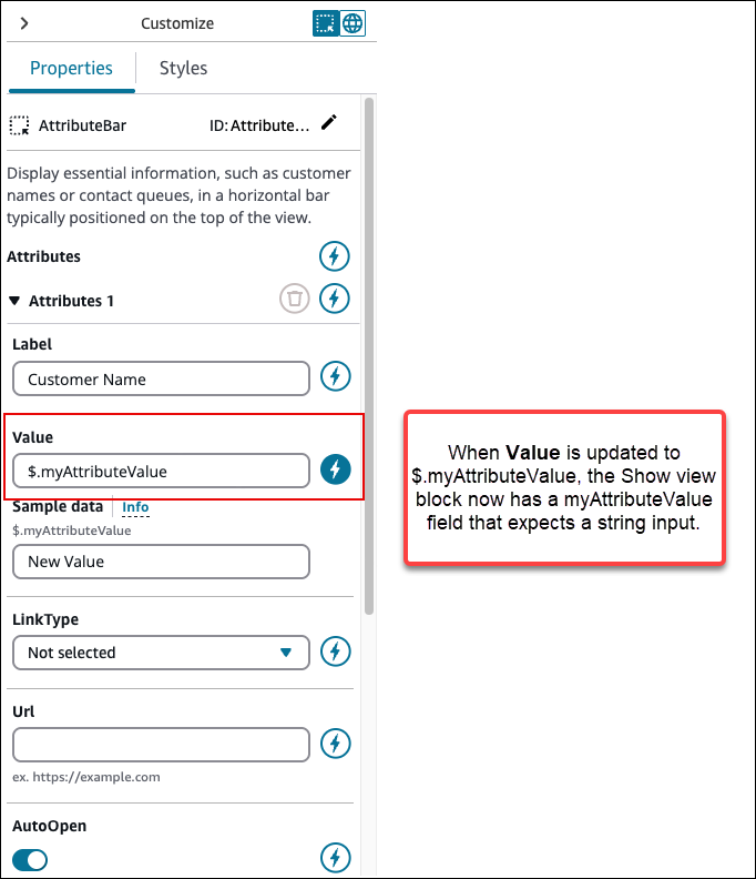 AttributeBar 组件的属性，一个动态值。
