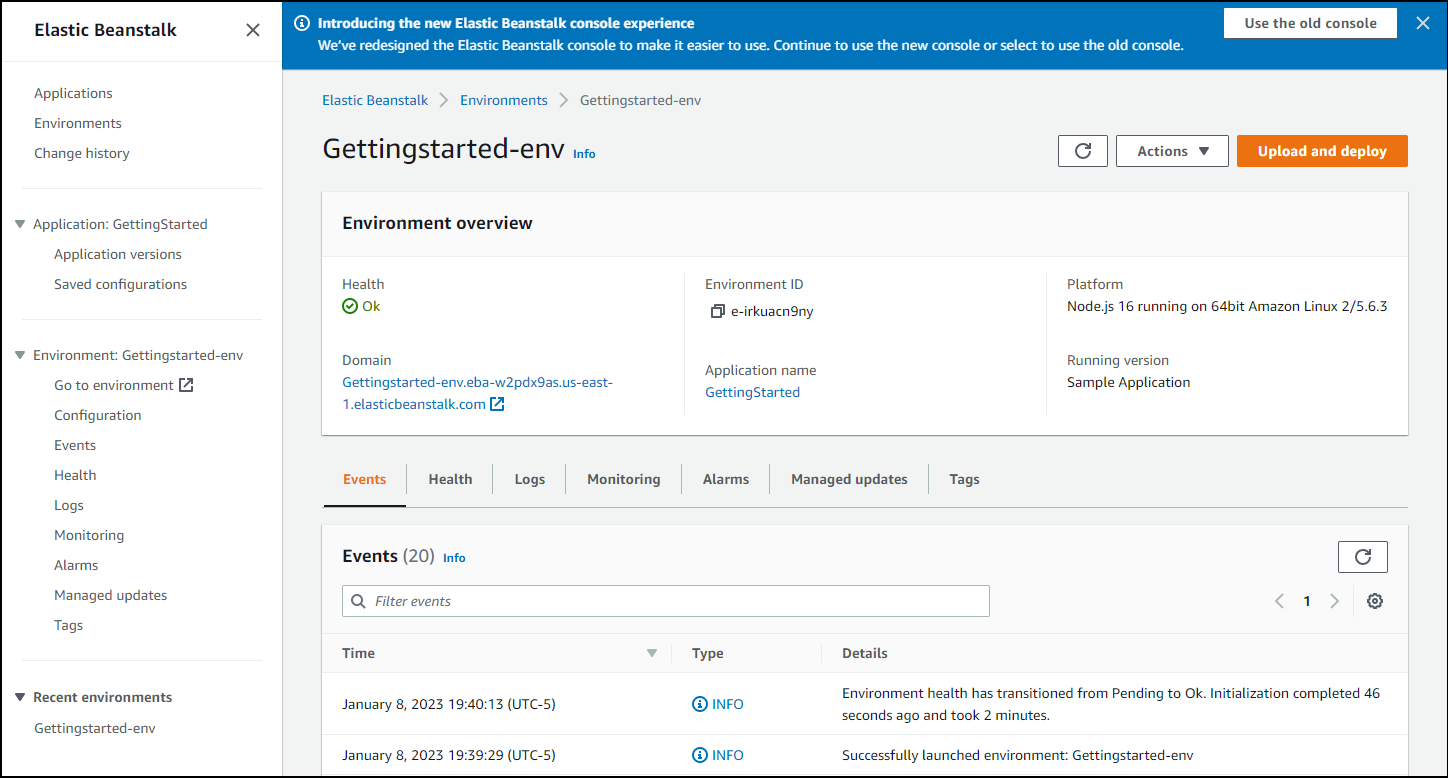 环境概述面板。