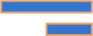 Two blue rectangular shapes, one longer than the other, stacked vertically.
