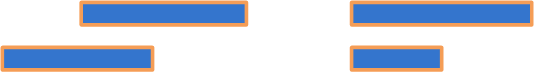 Four blue rectangular bars of varying lengths arranged horizontally.