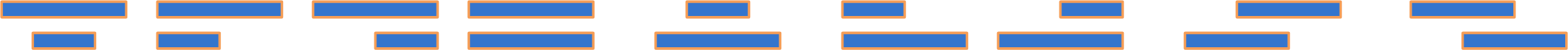 Blue rectangular boxes arranged in rows, representing a structured layout or diagram.