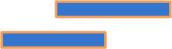Two horizontal blue rectangular shapes, one above the other, against a white background.