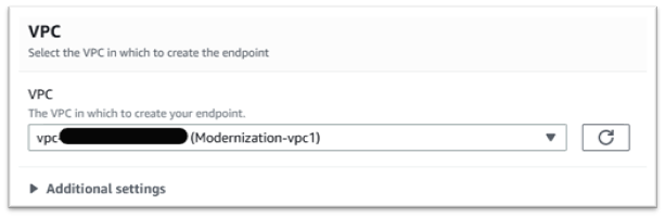 VPC（已输入 VPC）。