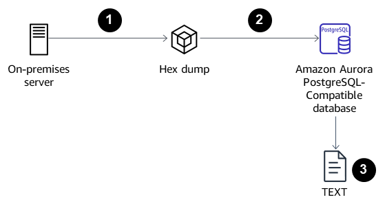 使用十六进制转储的三步流程。