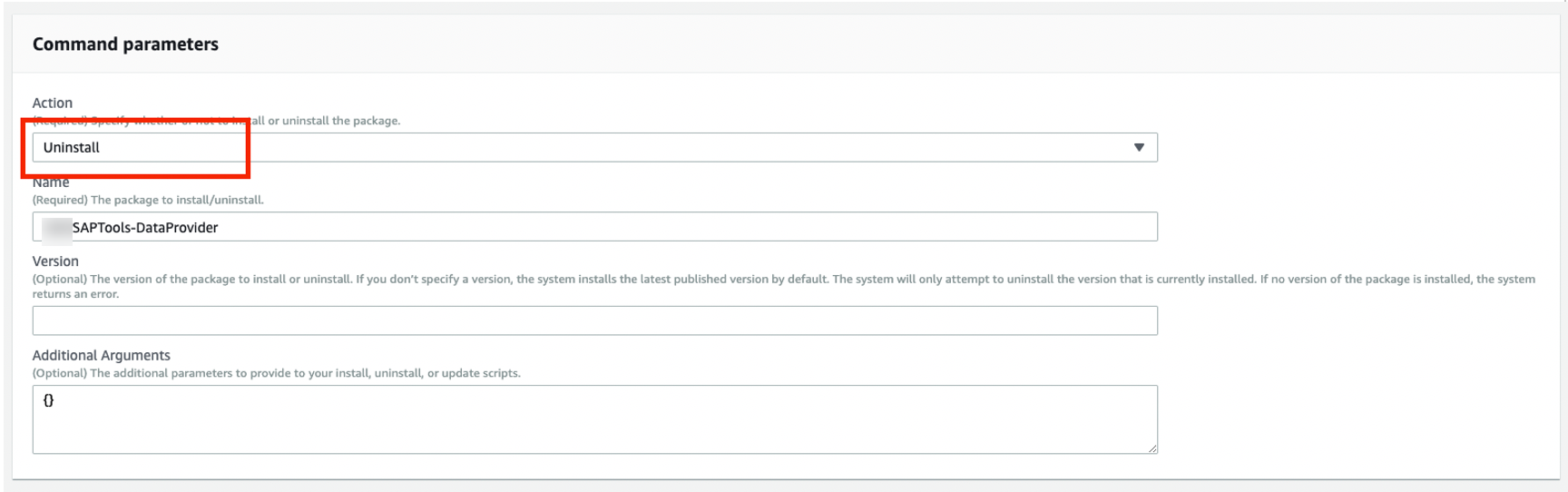 “命令参数”部分
