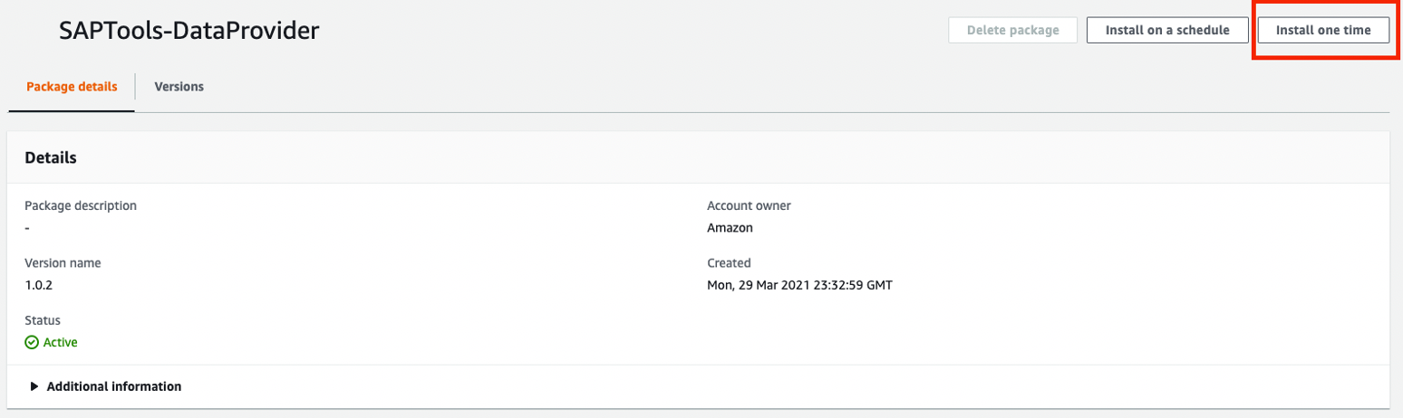“软件包详细信息”页面