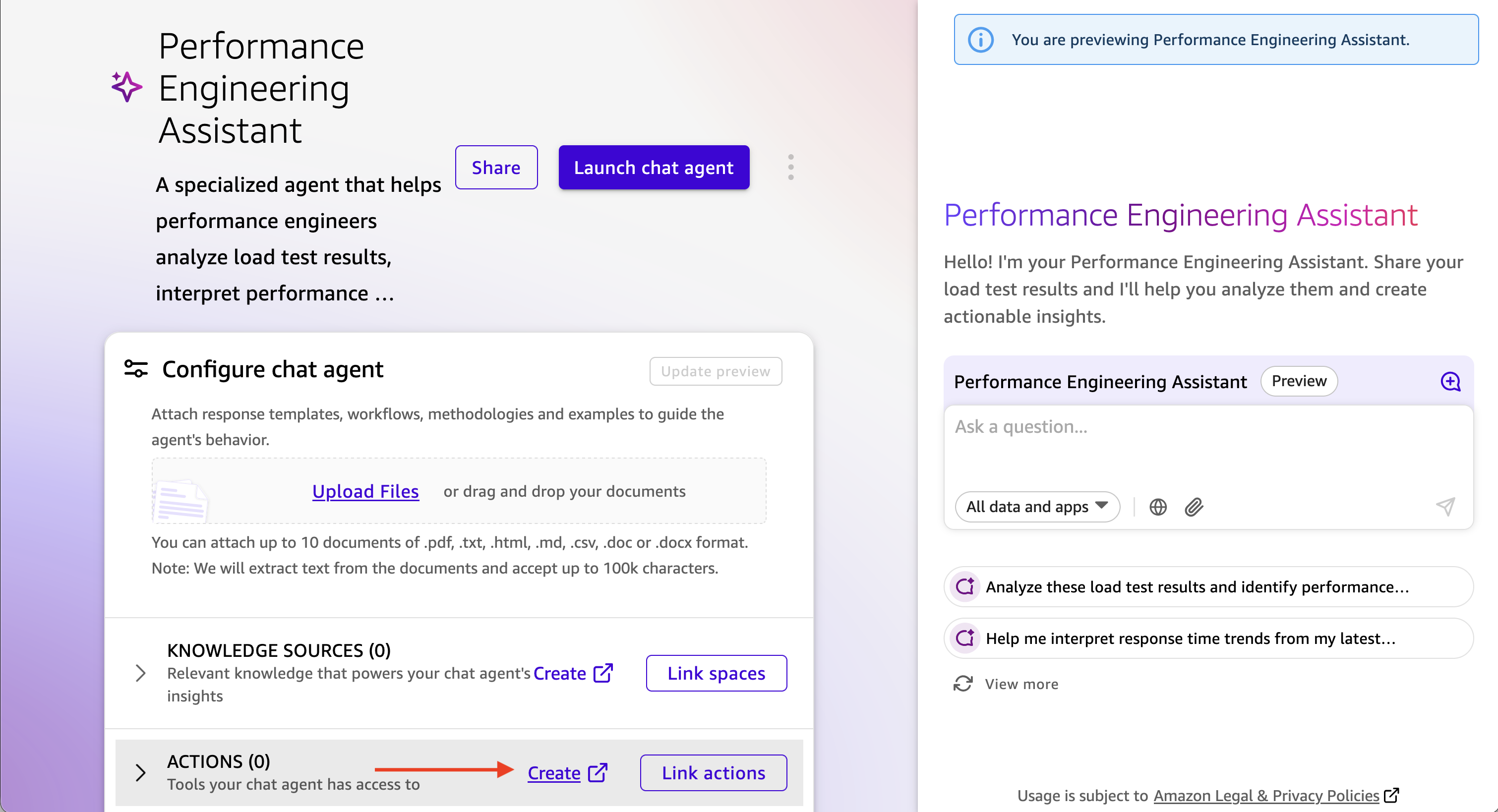 QuickSuite 代理操作