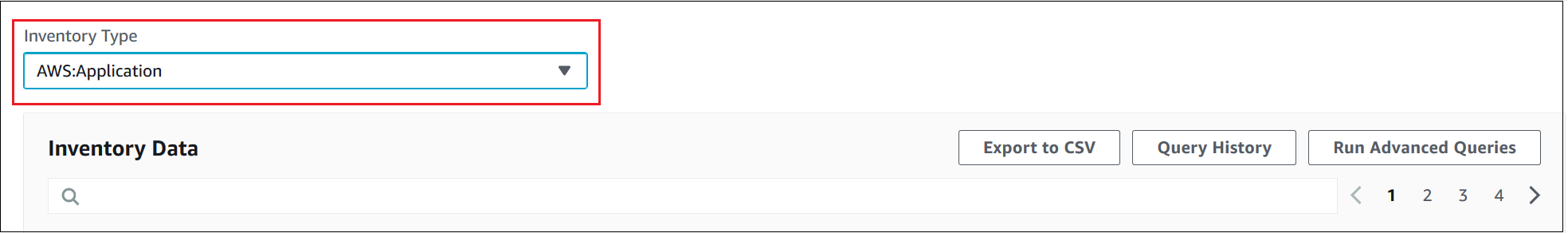 在 AWS Systems Manager 控制台中选择清单类型