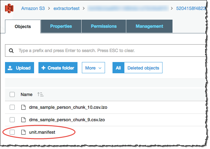 Amazon S3 儲存貯體中的檔案清單