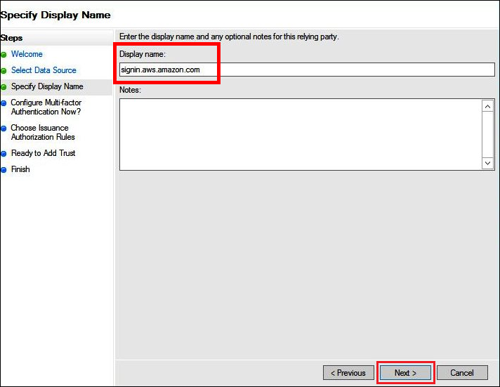 輸入依存方的顯示名稱。