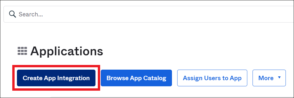 選擇 Create App Integration (建立應用程式整合)。