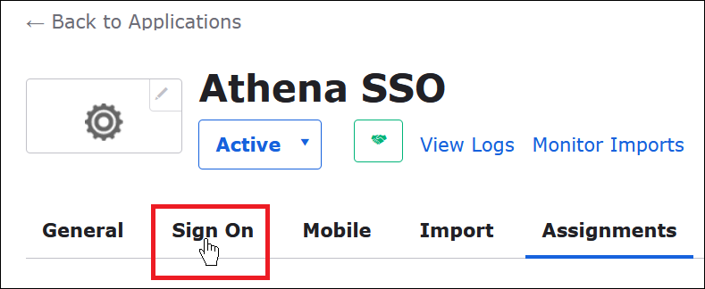 選擇 Sign On (登入)。
