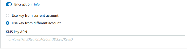 中的 KMS 輸出結果加密 AWS 管理主控台