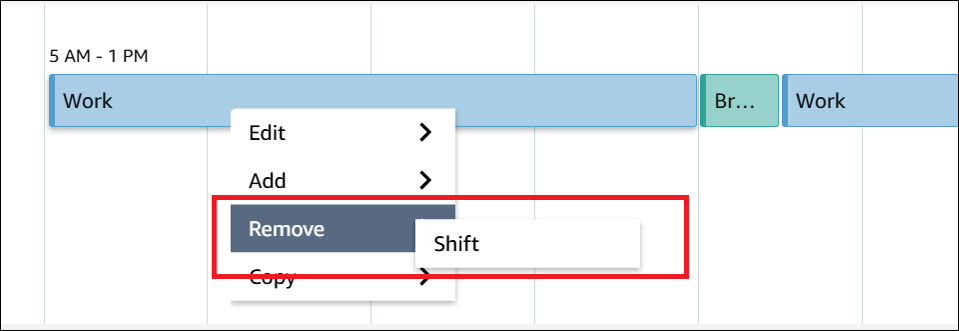 一個客服人員的一個輪班，移除輪班選項。
