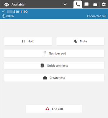CCP、客服人員和通話中的聯絡人。
