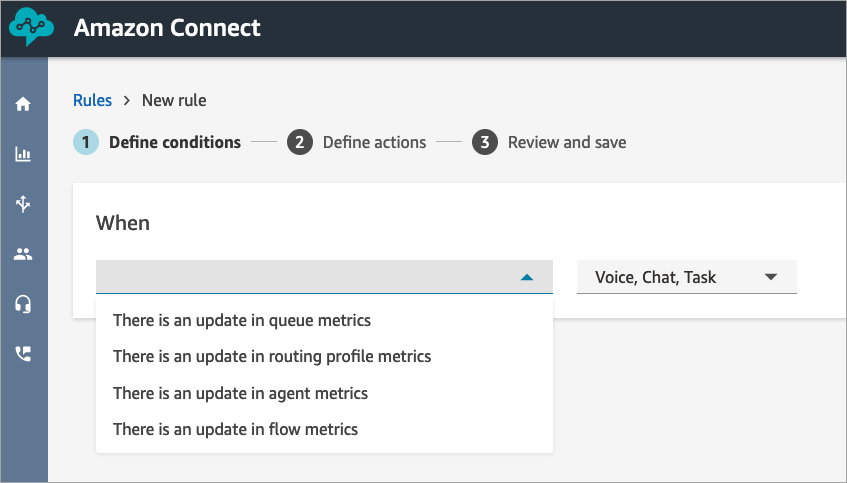 即時指標可用時的選項。
