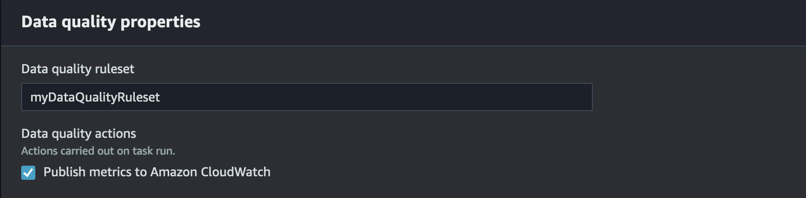 AWS CloudFormation 中的資料品質屬性
