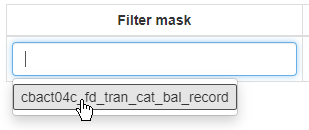Text input field labeled "Filter mask" with a dropdown arrow and placeholder text.