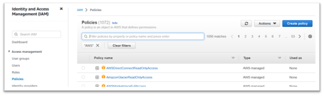 未套用篩選條件的政策頁面。