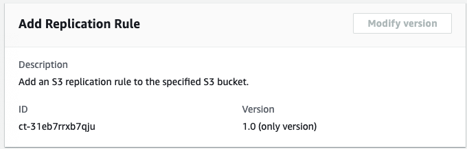 Add S3 replication rule interface with description, ID, and version fields.