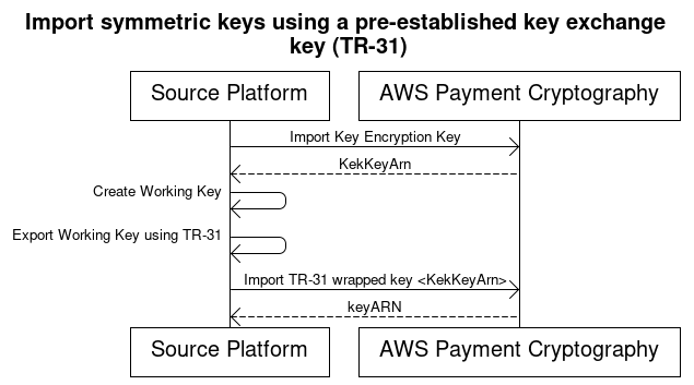 AWS 付款密碼編譯對稱金鑰匯入程序